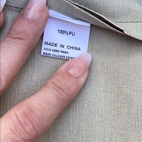 Mint Vanilla Faux Leather Tie Skirt - Picture 7 of 7